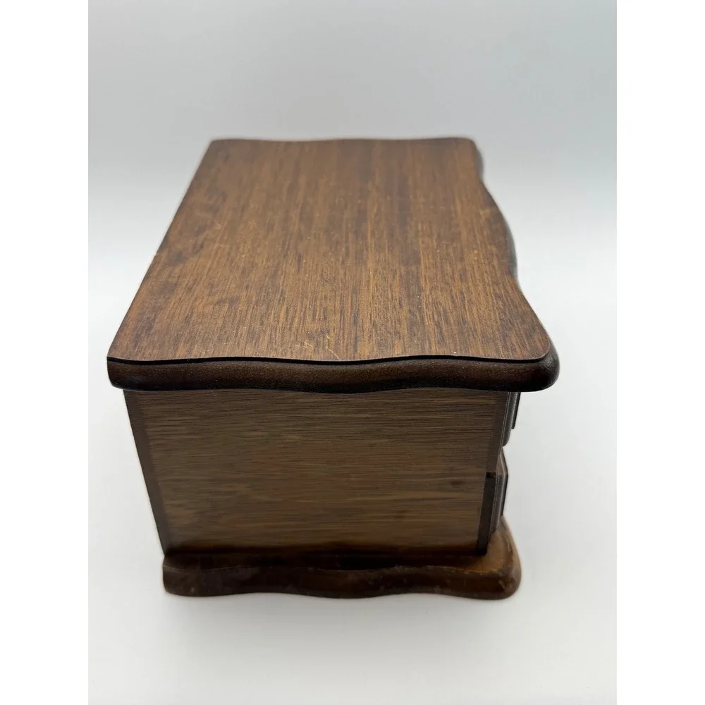 Centurion Vintage Wooden Jewelry‎ Box Mirror Mustard Yellow Velvet Ring Drawer